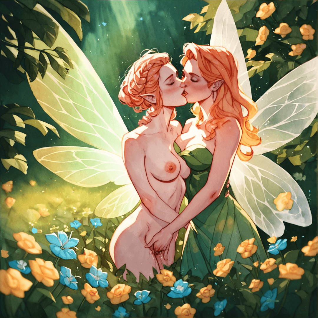 Meadow and Orchid, the lesbian fairy couple